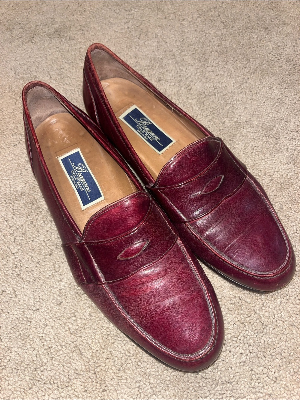 Cole Haan Burgundy Leather Penny Loafers - Classic Slip-On